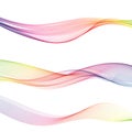 Set of transparent color waves, abstract wave stream. Design element. Royalty Free Stock Photo