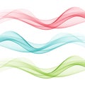 Set of transparent color waves. Abstract wave stream. Design element. Royalty Free Stock Photo