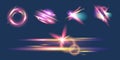 Set of transparent colorful lights, crystals blinks, sunbursts, caustic lights Royalty Free Stock Photo