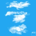 Set of transparent different clouds. Vector illustration. Royalty Free Stock Photo