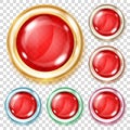 Red transparent glass buttons Royalty Free Stock Photo