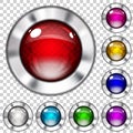 Set of transparent glass buttons Royalty Free Stock Photo