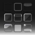Set of transparent glass buttons. Vector Royalty Free Stock Photo