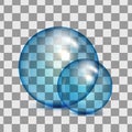 Set of transparent glass spheres on a plaid background Royalty Free Stock Photo