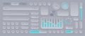 Set of transparent glass UI Elements Set. glassmorphism UI kit with glossy Interface Buttons Sliders Panels and Royalty Free Stock Photo