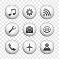 Set of transparent icons