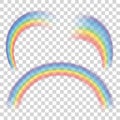 Set of transparent rainbows. Vector illustration. Royalty Free Stock Photo