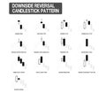 Set of transparent and solid downside reversal candle stick pattern