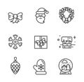 Set of Transparent Xmas Icons Vector Illustration