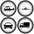 Set transport on glowing icons Royalty Free Stock Photo