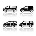 Set of transport icons - Cargo van, Royalty Free Stock Photo