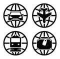 Set transport icons for travel Royalty Free Stock Photo