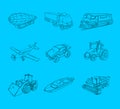 Set of transport icons. Royalty Free Stock Photo