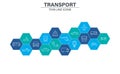 Set of Transport web icons in line style. Train, Airplane, car, bus, helicopter, bike. Vector illustration Royalty Free Stock Photo