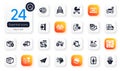 Set of Transportation flat icons. Online delivery, Lighthouse and Parcel insurance elements for web application. Vector