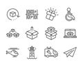 Set of Transportation icons, such as Gift, Online delivery, Paper plane. Vector