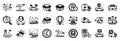 Set of Transportation icons, such as Medical helicopter, Ship travel, Lighthouse. Vector