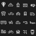 Set of transportation icons for web design. Web element graphic. Editable vector Royalty Free Stock Photo