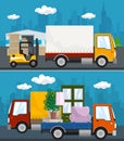 Set of Transportation and Storage Services Royalty Free Stock Photo