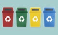 Set of trash bins with recycle symbol Royalty Free Stock Photo