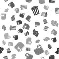 Set Trash can, Add new file, Cloud upload and EPS file document on seamless pattern. Vector Royalty Free Stock Photo
