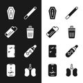 Set Trash can, Lighter, Death from smoking, Cigarette, No area, Electronic cigarette, Lungs and icon. Vector Royalty Free Stock Photo