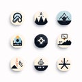 Set of travel and adventure icons. Modern flat design vector illustration Royalty Free Stock Photo