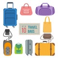 Set of travel bags Royalty Free Stock Photo