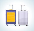 Set of travel bags, suitcases for luggage on wheels.