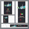 Set of travel banners. UAE. Travel to Dubai. Hand draw doodle background. Vector illustration. Royalty Free Stock Photo