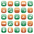 Set of travel and camping equipment icons Royalty Free Stock Photo