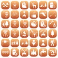 Set of travel and camping equipment icons Royalty Free Stock Photo