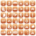 Set of travel and camping equipment icons Royalty Free Stock Photo