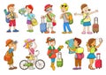 Set of travel cartoon character