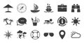 Set of Travel and Cruise icons. Vector Royalty Free Stock Photo