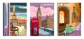 Set of Travel Destination Posters Royalty Free Stock Photo