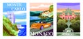 Vector Set of Travel Destination Posters Royalty Free Stock Photo