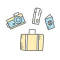 Set of travel doodle symbols in vector