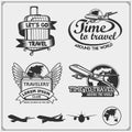 Set of Travel emblems, labels and design elements. Print design for t-shirt.