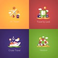 Set of travel flat design compositions Royalty Free Stock Photo