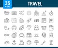 Set travel icon for web design. Business icon. Vector stock illustration. Royalty Free Stock Photo