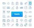 Set travel icon for web design. Business icon. Vector stock illustration. Royalty Free Stock Photo