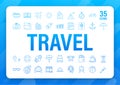 Set travel icon for web design. Business icon. Vector stock illustration. Royalty Free Stock Photo