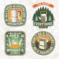 Set of travel inspirational quotes. Vector Concept for shirt or logo, print, stamp or tee. Design with retro camping tea