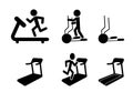 Set of Treadmill and Elliptical icons and symbol