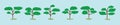 Set of tree cartoon icon design template with various models. vector illustration isolated on blue background Royalty Free Stock Photo