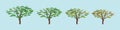 Set of tree. cartoon icon design template with various models. vector illustration isolated on blue background Royalty Free Stock Photo