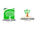 Set of Tree with people logo template Royalty Free Stock Photo