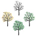 Set of trees. Four seasons-spring, summer, autumn, and winter.