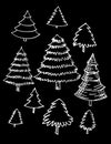 Set of trees Hand drawn, Royalty Free Stock Photo